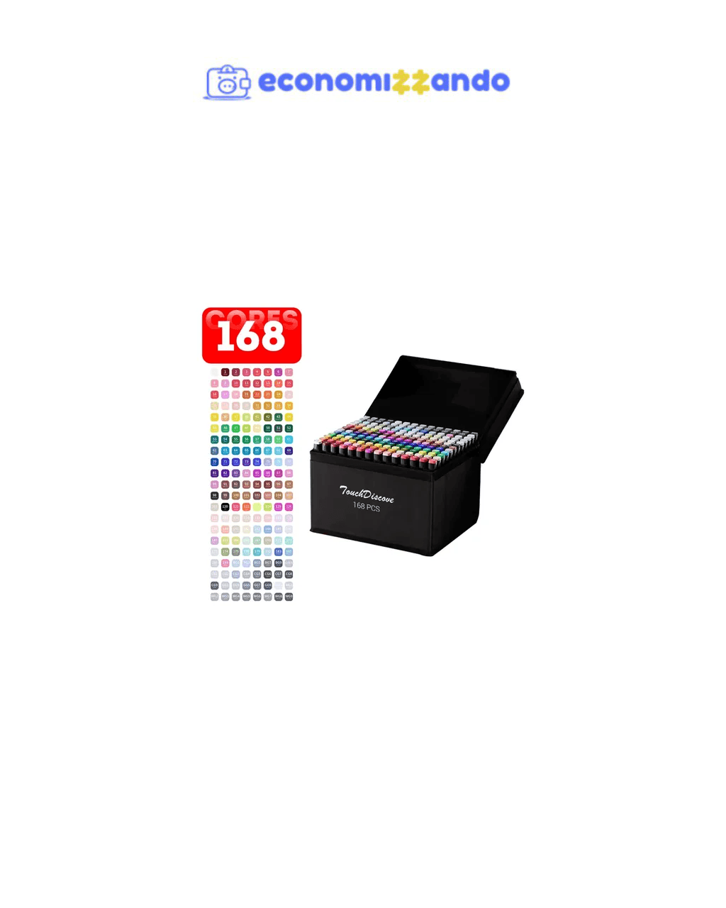 Conjunto Canetas Marcador Canetinha Ponta Dupla 168cores Kit
