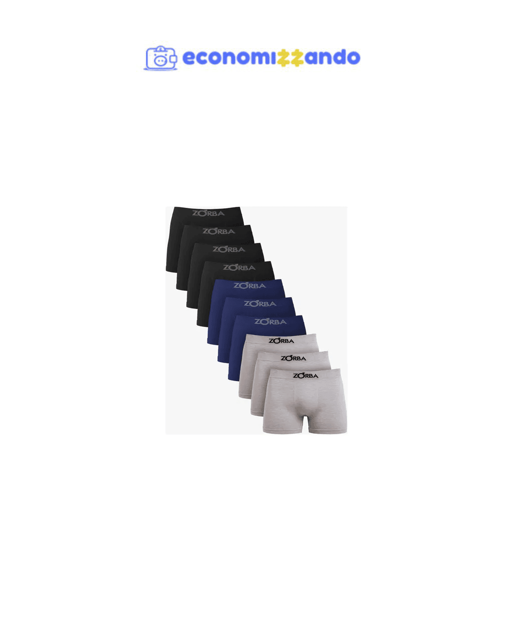 Kit Com 10 Cueca Boxer Algodão Sem Costura Confortável Zorba