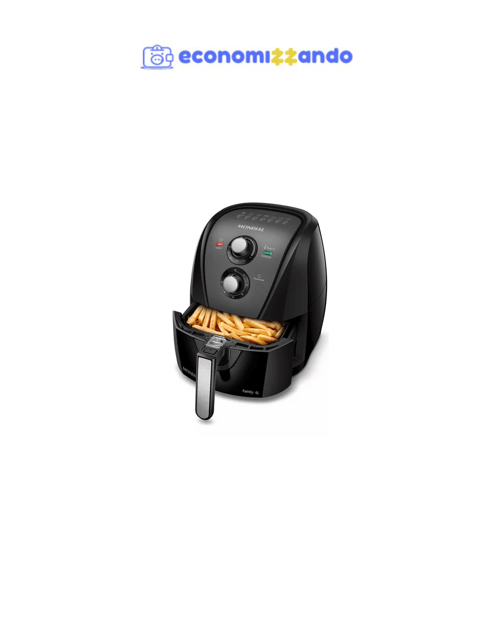 Fritadeira sem óleo air fryer 4L Mondial 1500W AFN-40-BFT