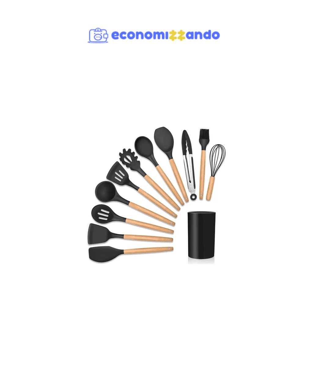Kit 12 Utensílios De Cozinha Em Silicone Concha Colher 