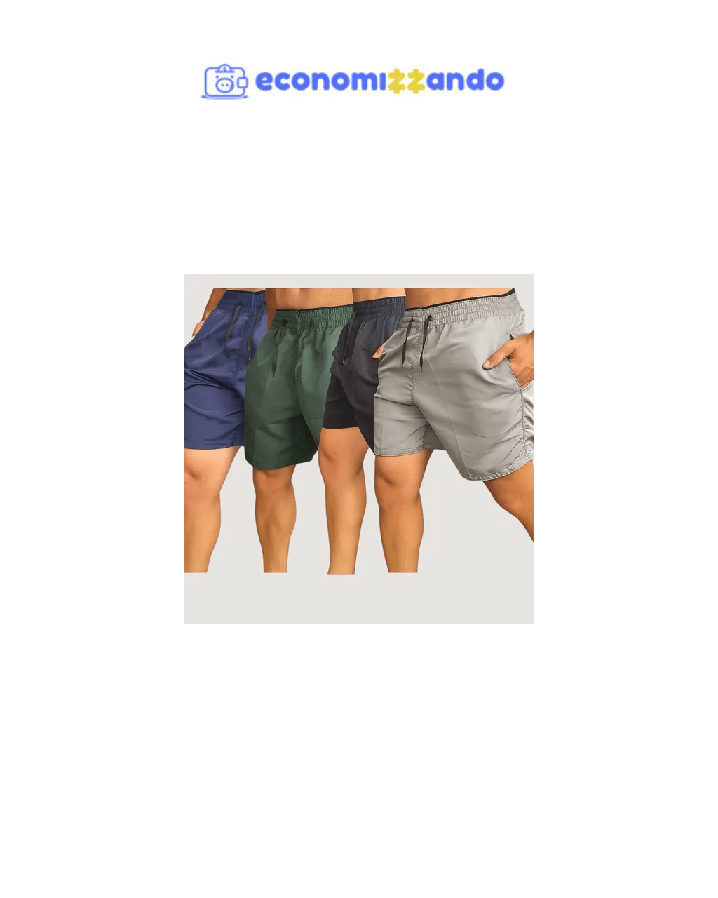 4 Short Tactel Masculino Bermuda Praia Casual Academia com Bolso