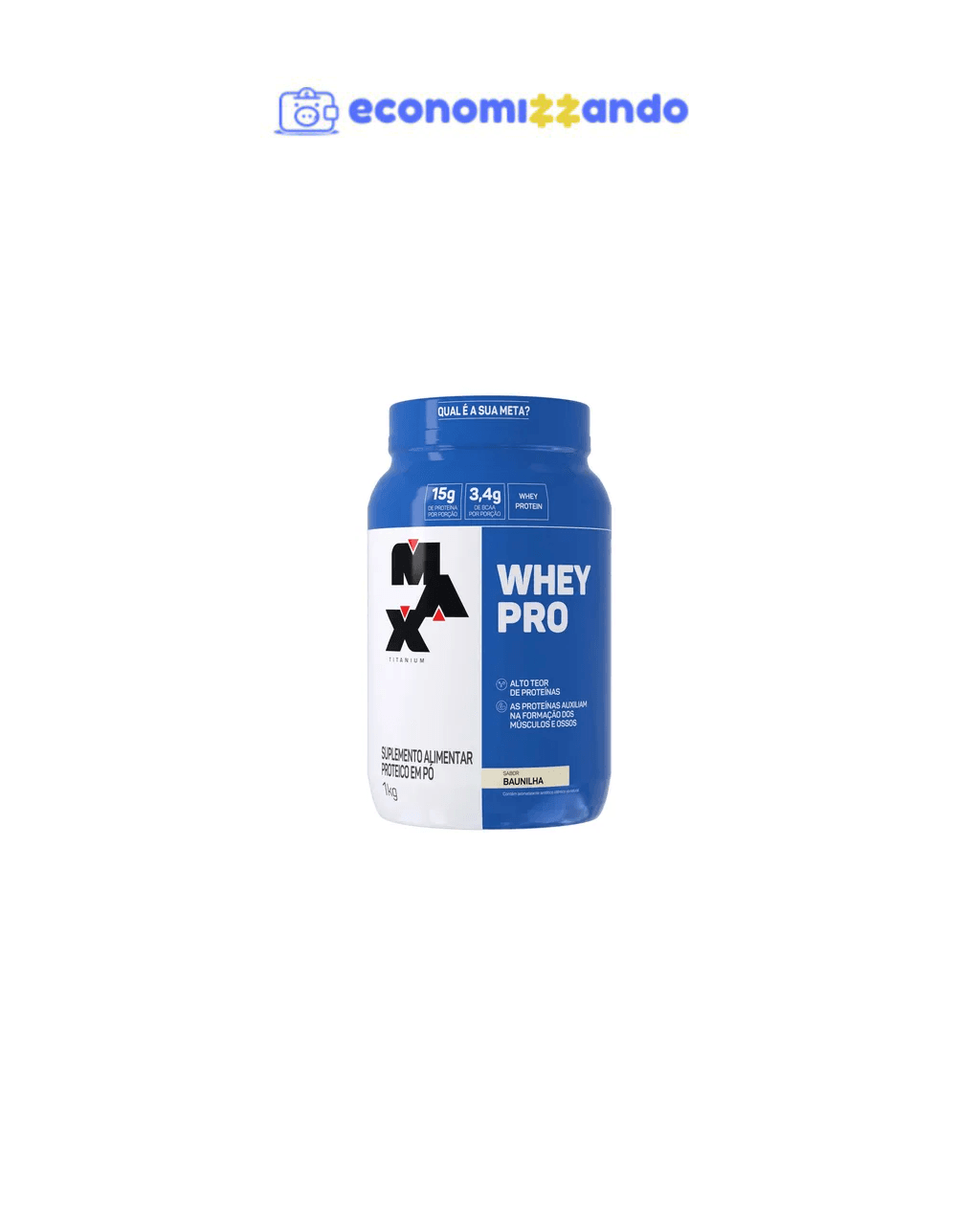Whey Pro Baunilha Max Titanium Protein Pro Com Bcaa E Aminoácidos 1kg
