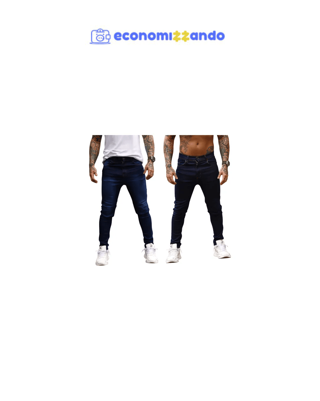 Kit 2 Calça Jeans Masculina Preta Azul Direto Fabrica Slim