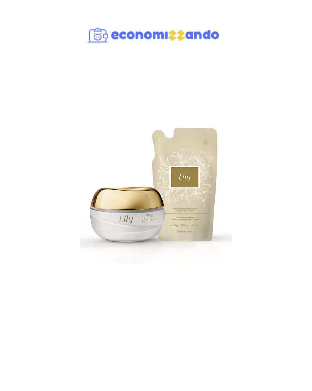 Combo Creme Acetinado Hidratante Desodorante Corporal Lily 2