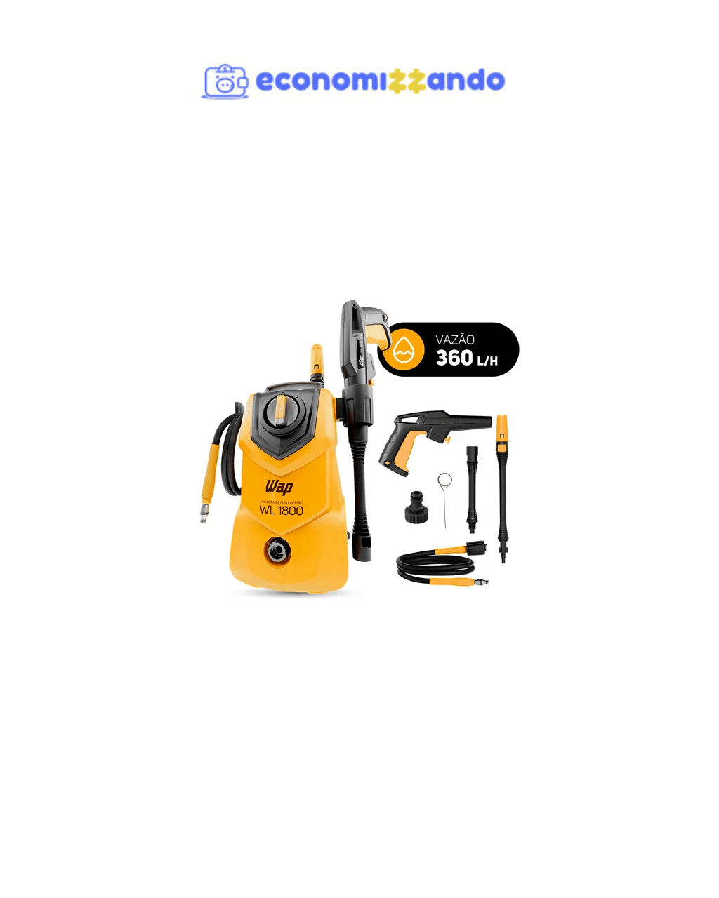 Lavadora de Alta Pressão Compacta WAP WL 1800 1400W 1500PSI 360L/h