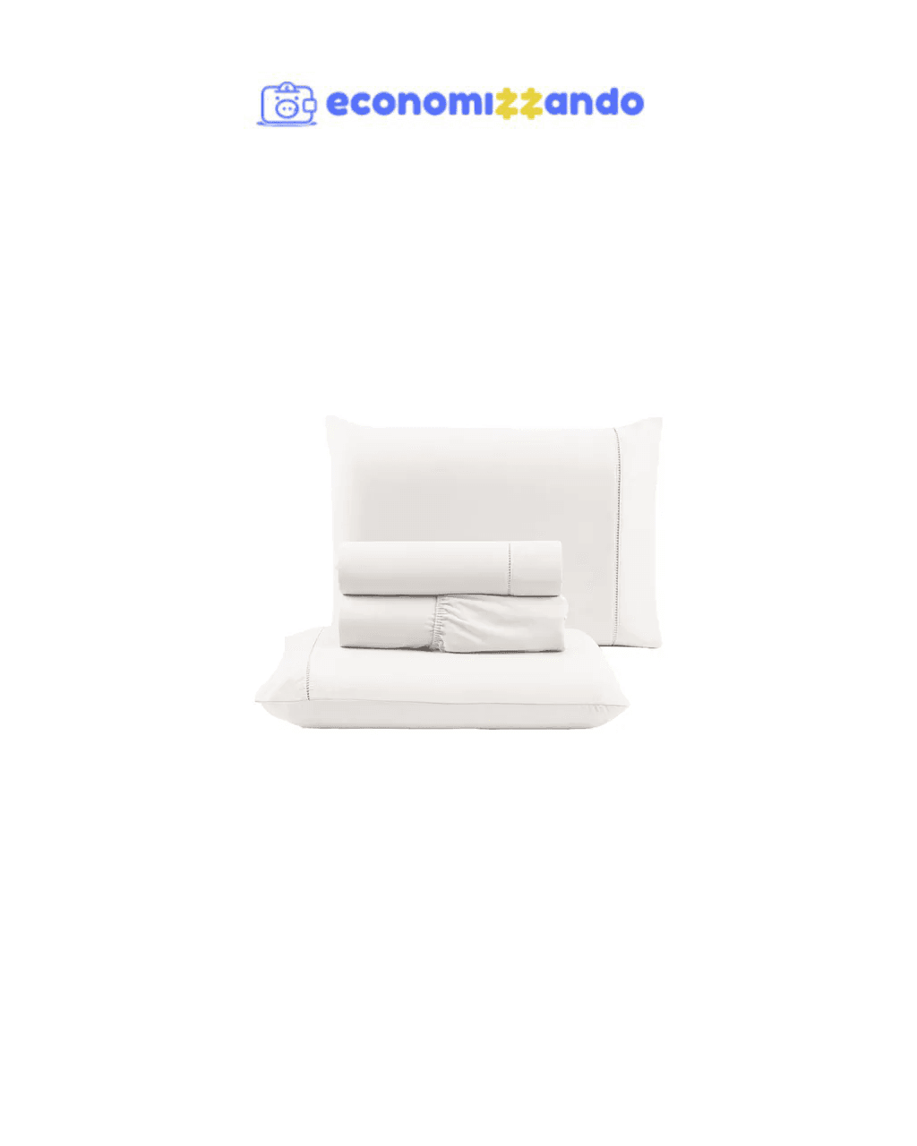 Jogo De Lençol Cama King Size 400 Fios Ponto Palito 3 Peça