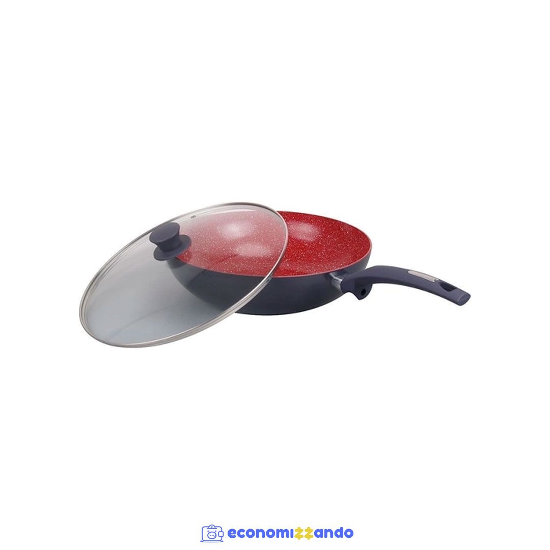 Frigideira Wok DreamCook antiaderente 32cm grafite com tampa Classic Home