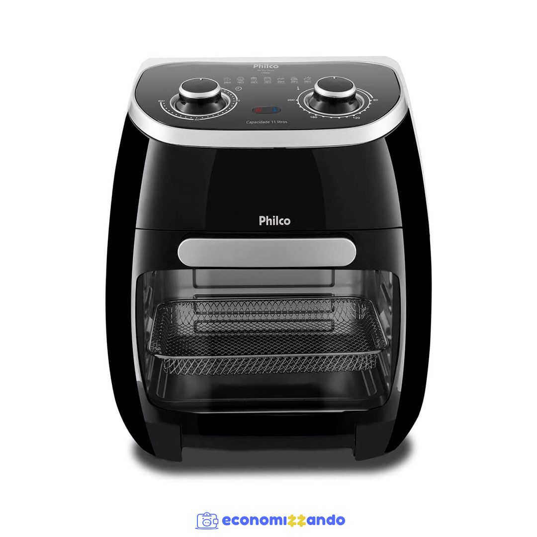 Fritadeira Philco Air Fryer 2 em 1 Oven 11L PFR2000P 127V Economizzando