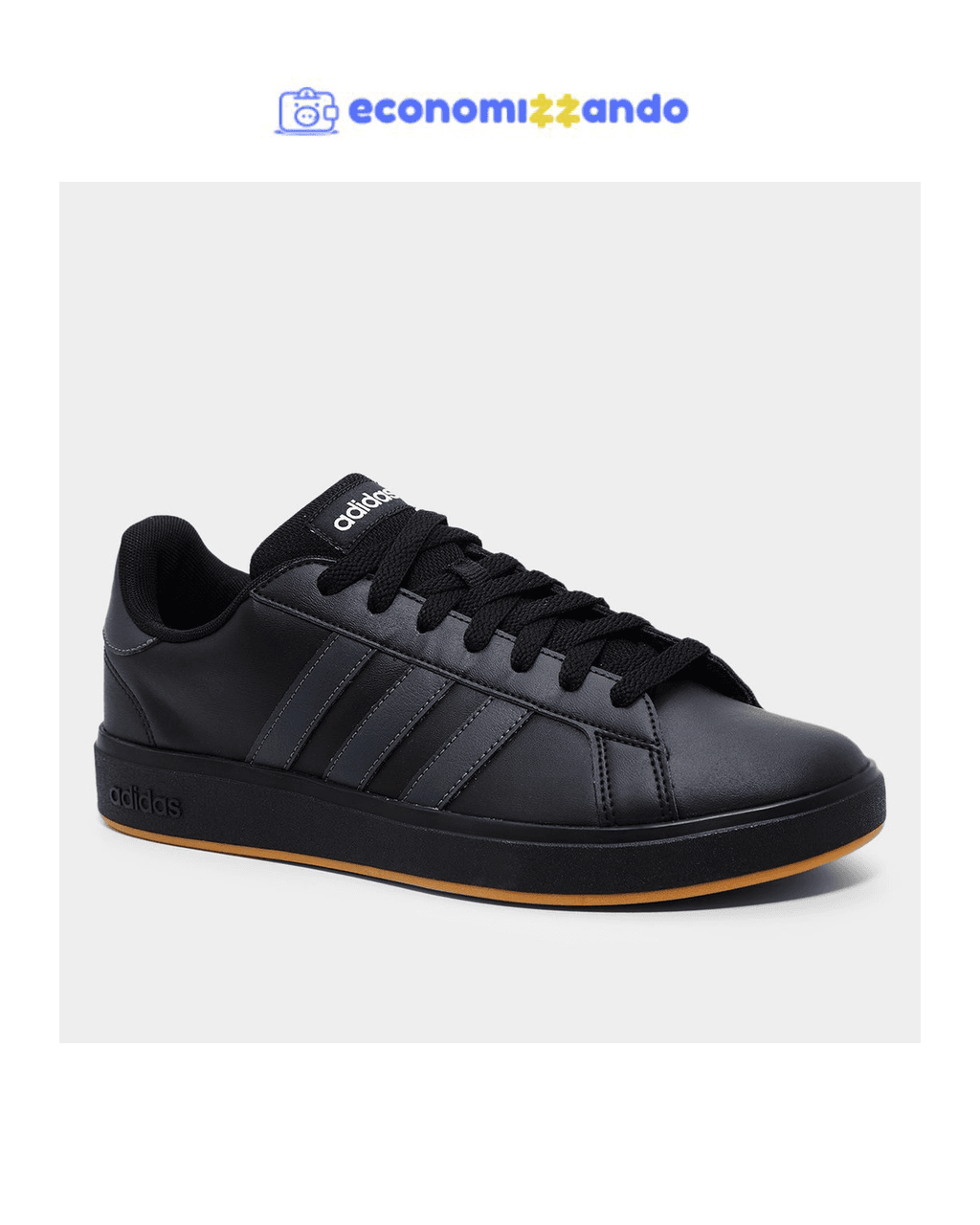 Tênis Masculino Adidas Grand Court Base - Preto+Chumbo