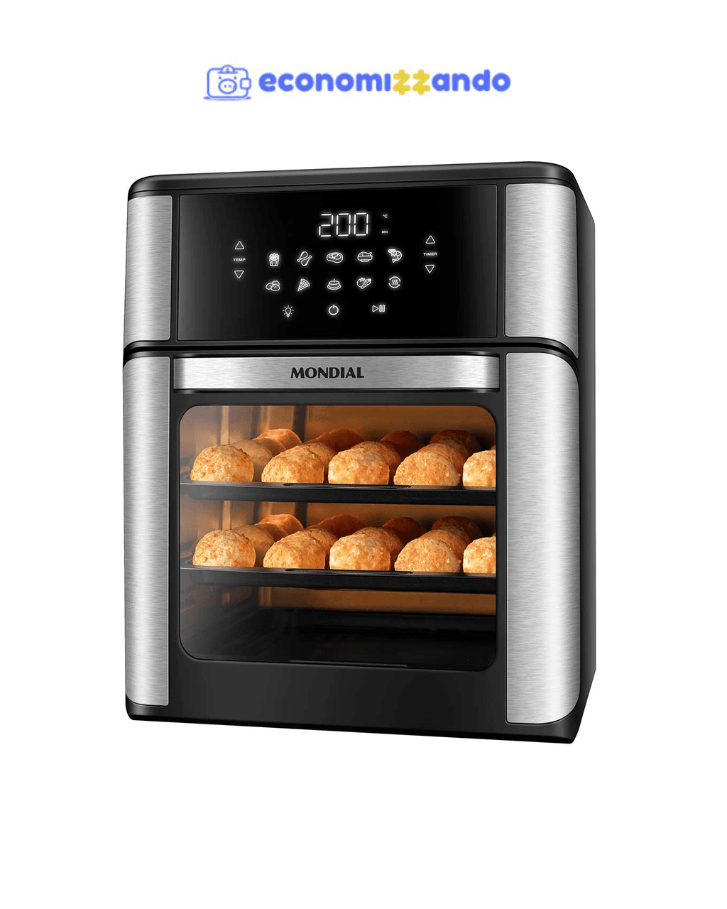 Fritadeira Elétrica Air Fryer Forno Oven Mondial 2 em 1 - 12L