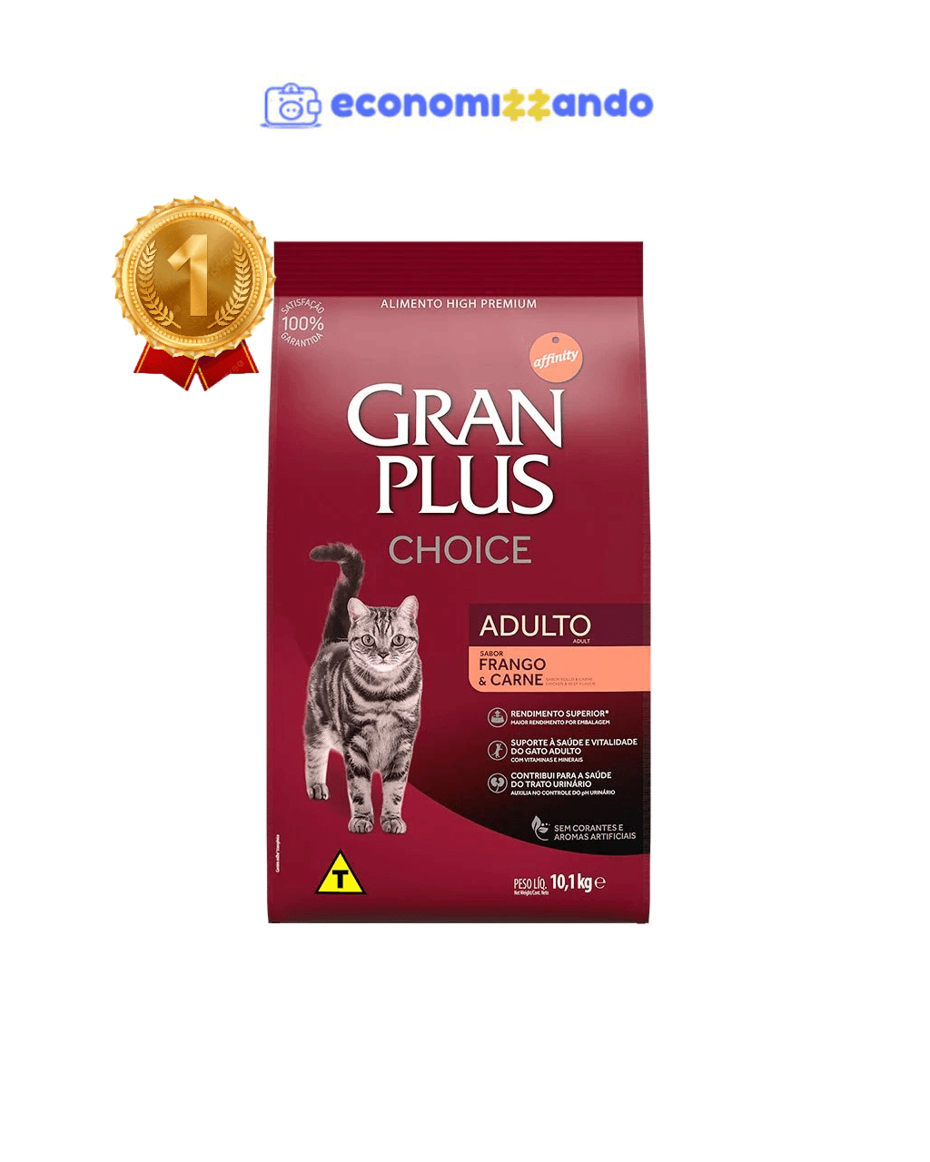 Ração GranPlus Choice Gatos Adultos Frango e Carne 10,1kg