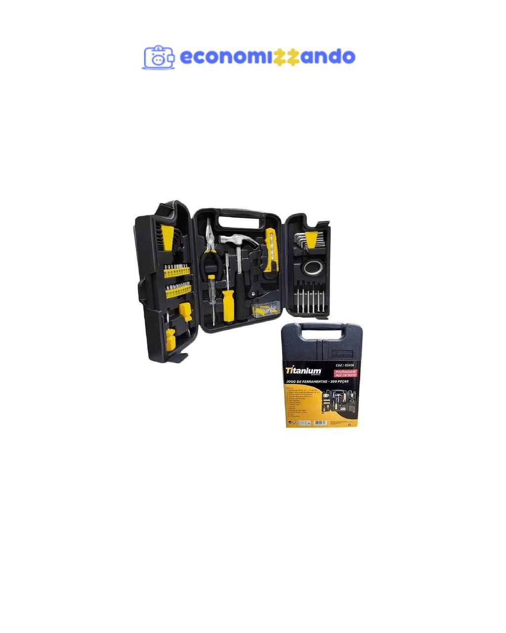 Kit de ferramentas 200 peças com maleta profissional 5456 titanium