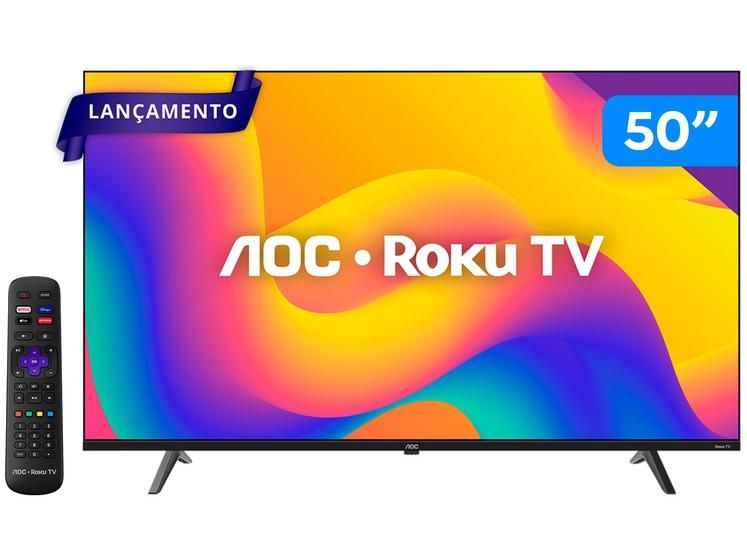 Smart TV 50" AOC 4K DLED 50U7045/78G Roku TV