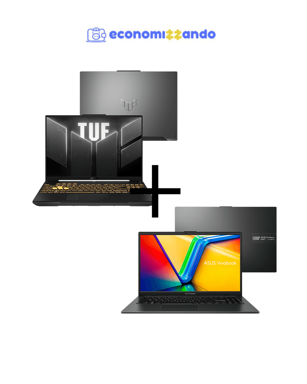 Combo Notebook Gamer Asus TUF F16 RTX 3050 16GB + ASUS Vivobook Go 15 Ryzen™ 3 7320U