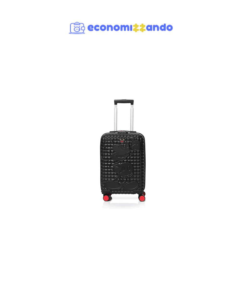 Mala De Viagem Pequena Preto Mickey Luxcel