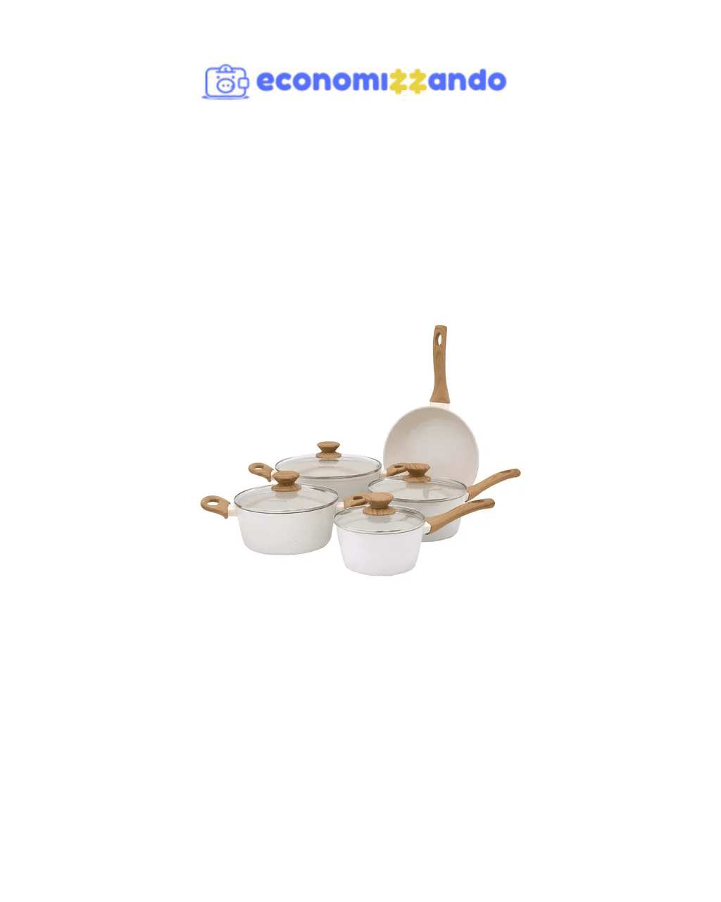 Jogo de panelas de cozinha Mimo Style Cook Style Marmol com 5 peças mármol branco