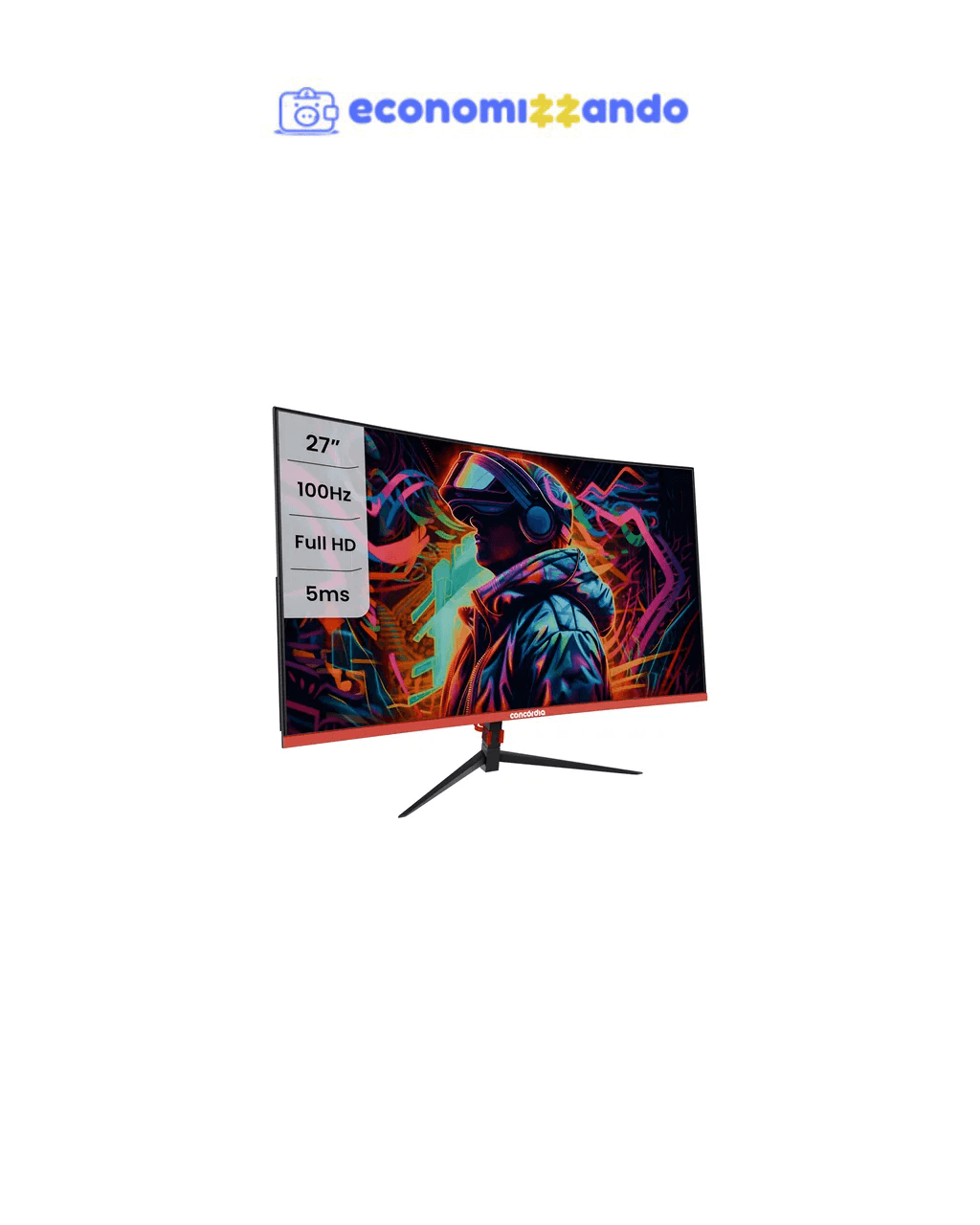 Monitor Concórdia Gamer Curvo 27'' Cz270f 100hz Hdmi Vga Preto