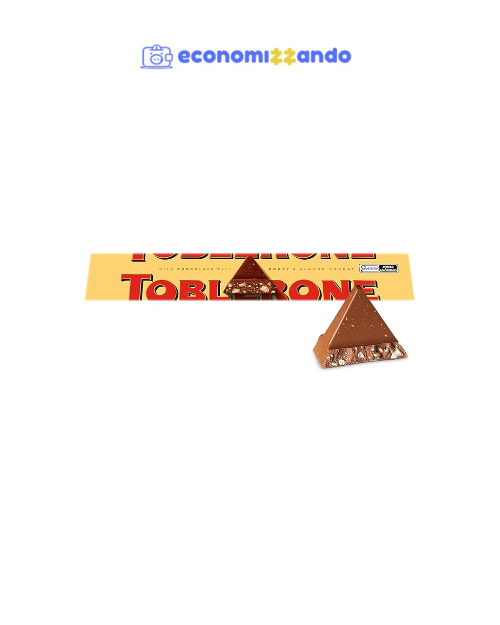 TOBLERONE Chocolate Ao Leite Nougat De Mel E Amêndoas Toblerone Caixa 100G - Importado