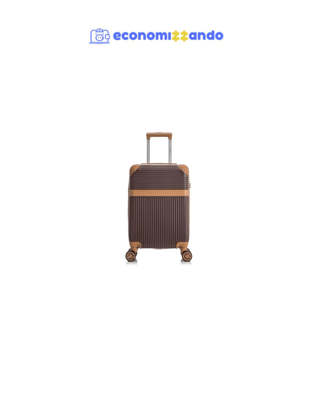 Mala de Viagem de Bordo Kabri 10kg Rígida ABS Padrão ANAC com 4 Rodas duplas 360º Bronze, Santino - ABEV408P32
