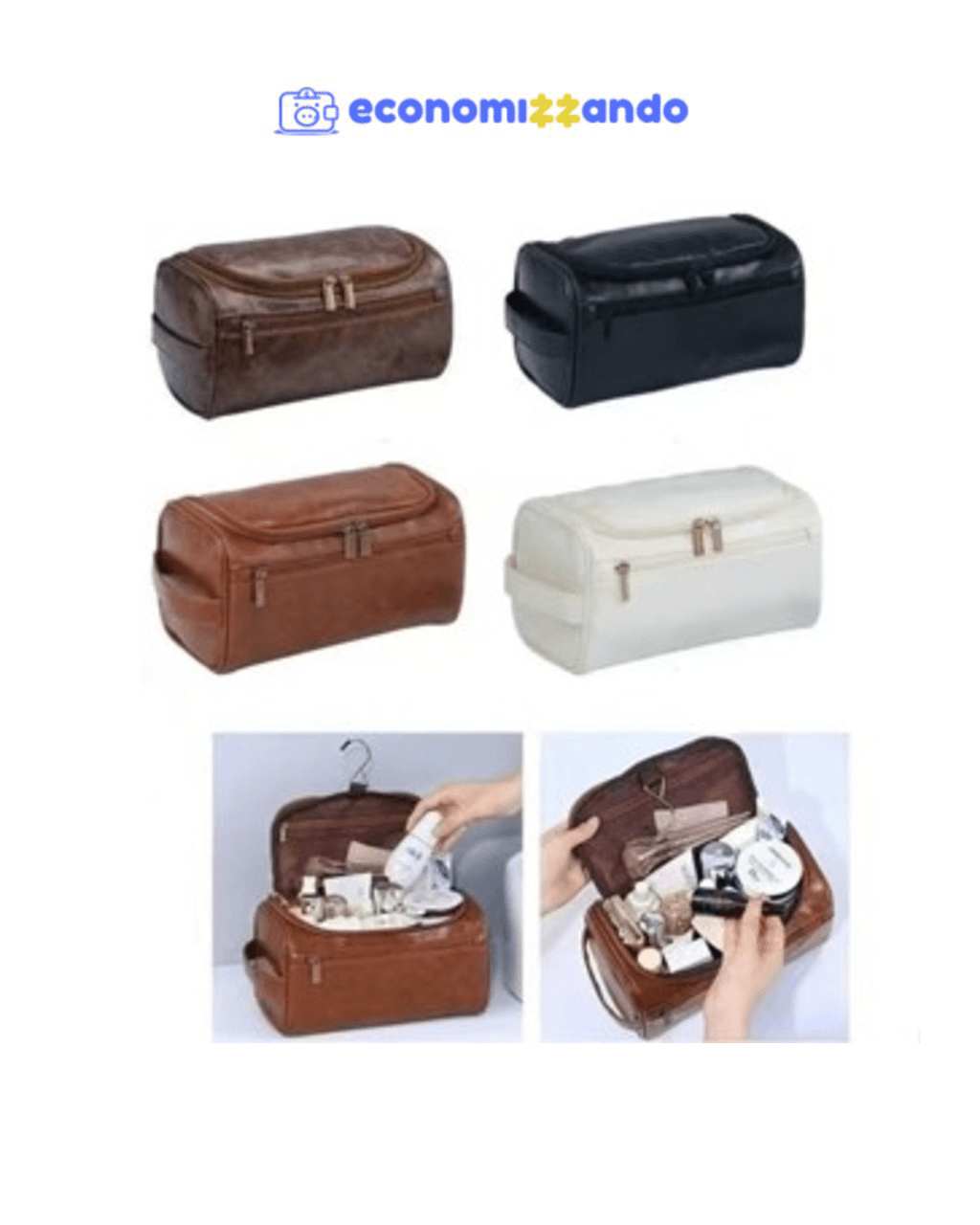 Bolsa Necessaire Grande Impermeavel Feminina Masculina Ideal Para Viagem - Couro Sintético ANA