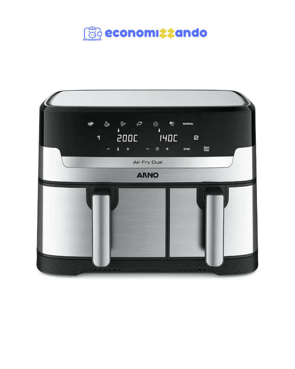 Fritadeira Sem Óleo Airfryer Arno Dual 5,2l 3,1l Afd2