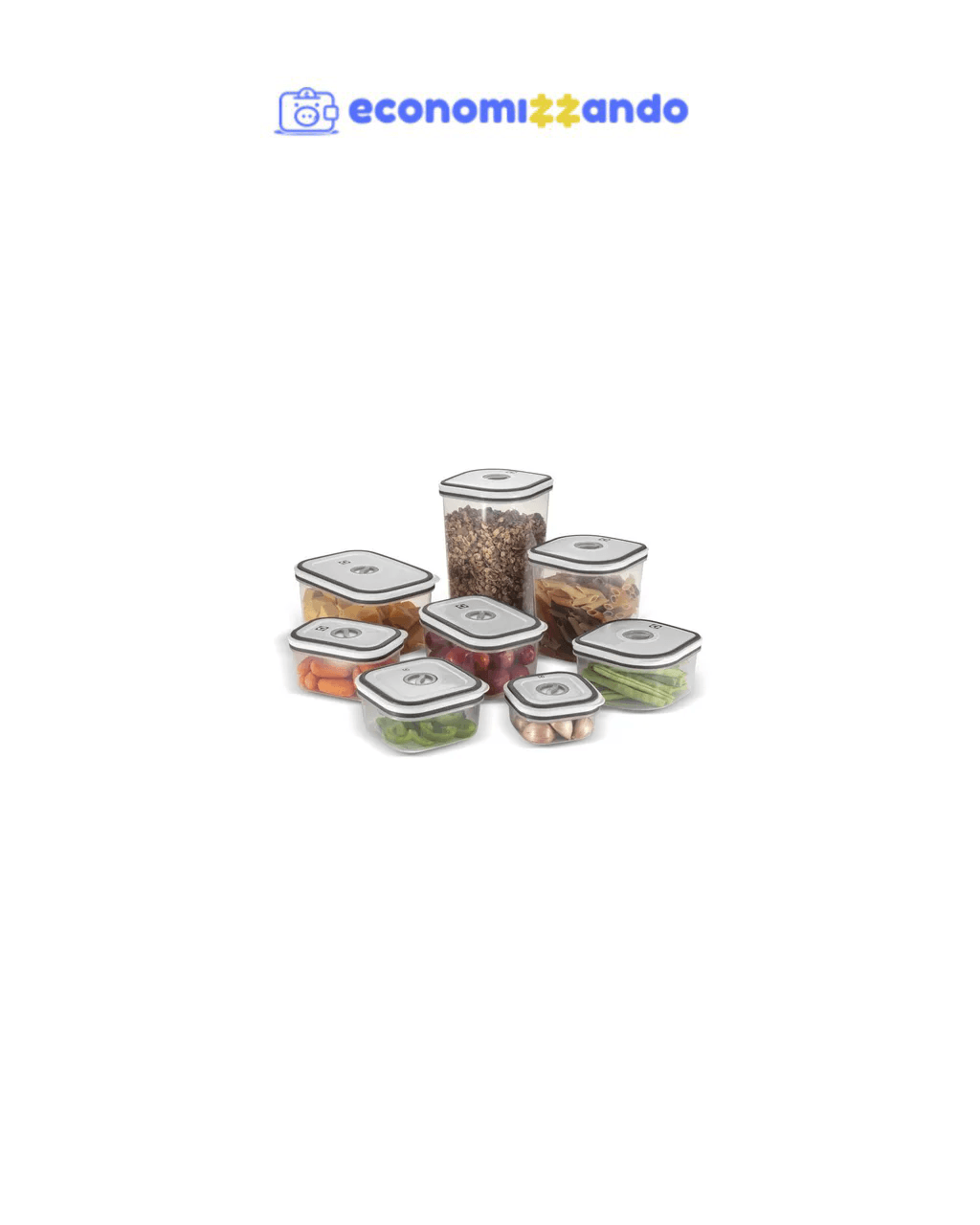 Kit Potes Plásticos Transparente com Tampa Branca 8 Unidades Electrolux