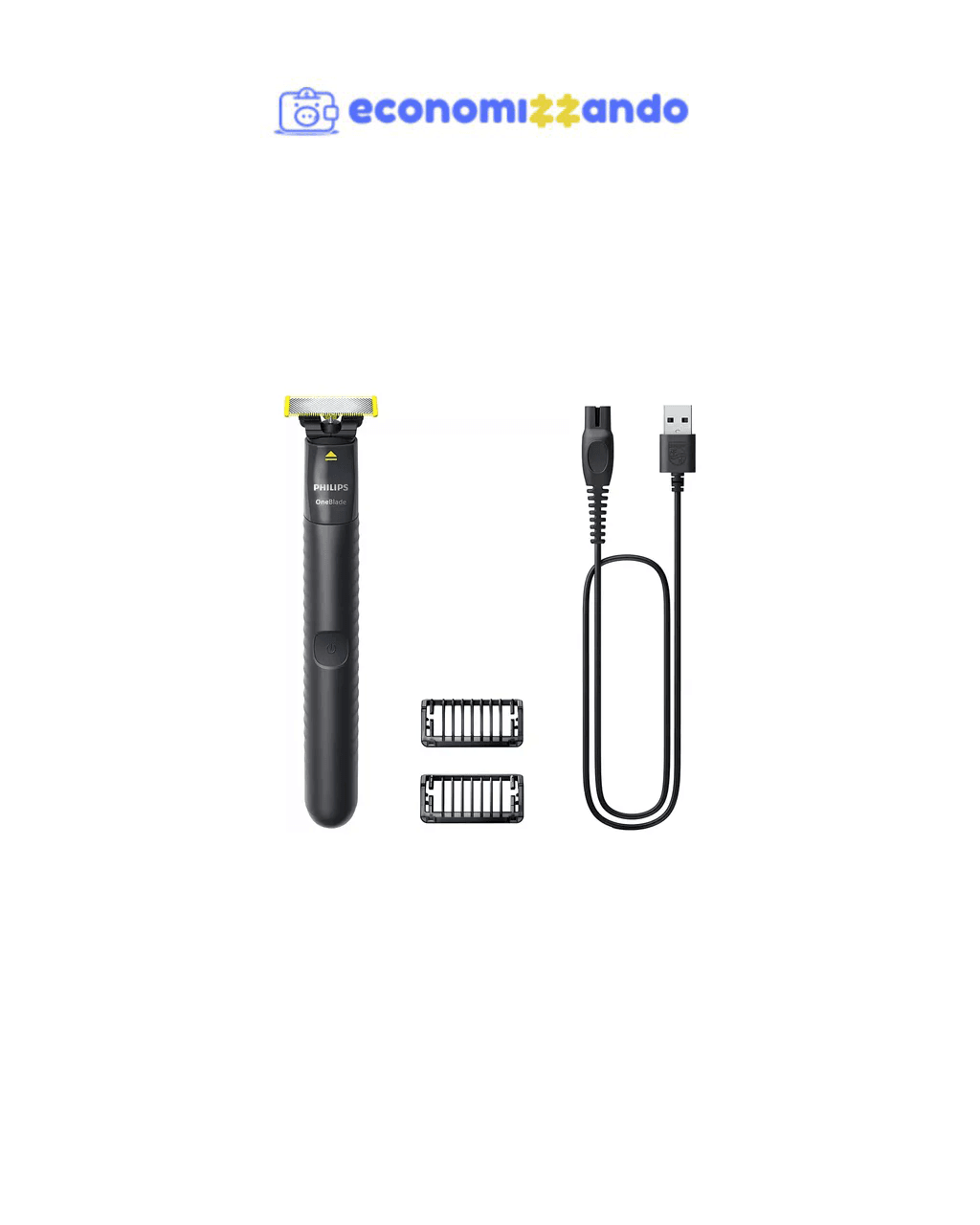 Aparador E Raspador Oneblade Philips Qp1424/10 Com 2 Pentes  - Preto