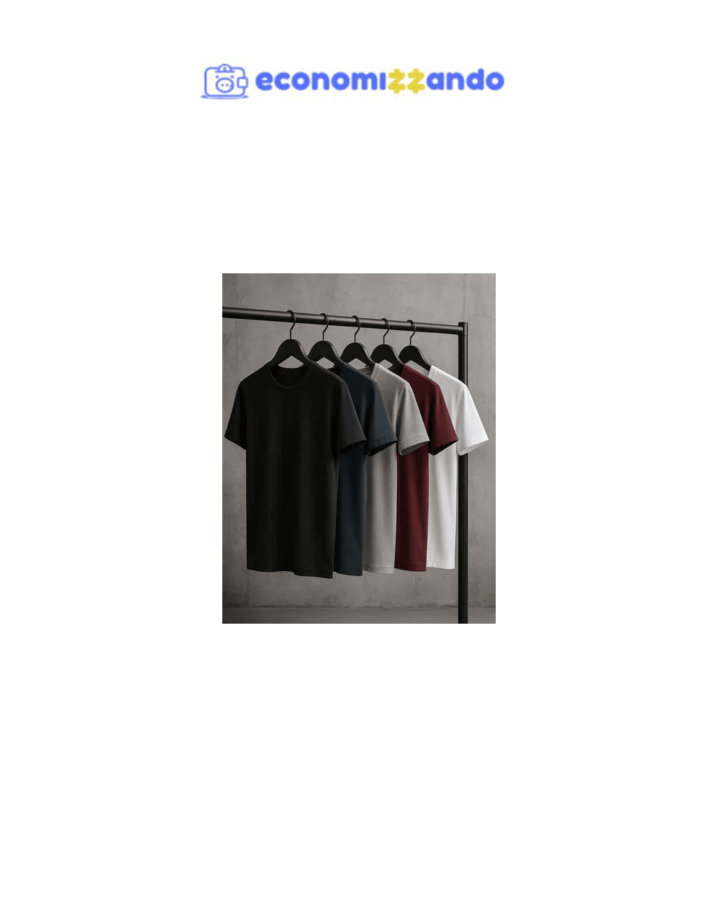Kit 5 Camisetas Masculinas Slim Fit  Básicas Algodão Premium