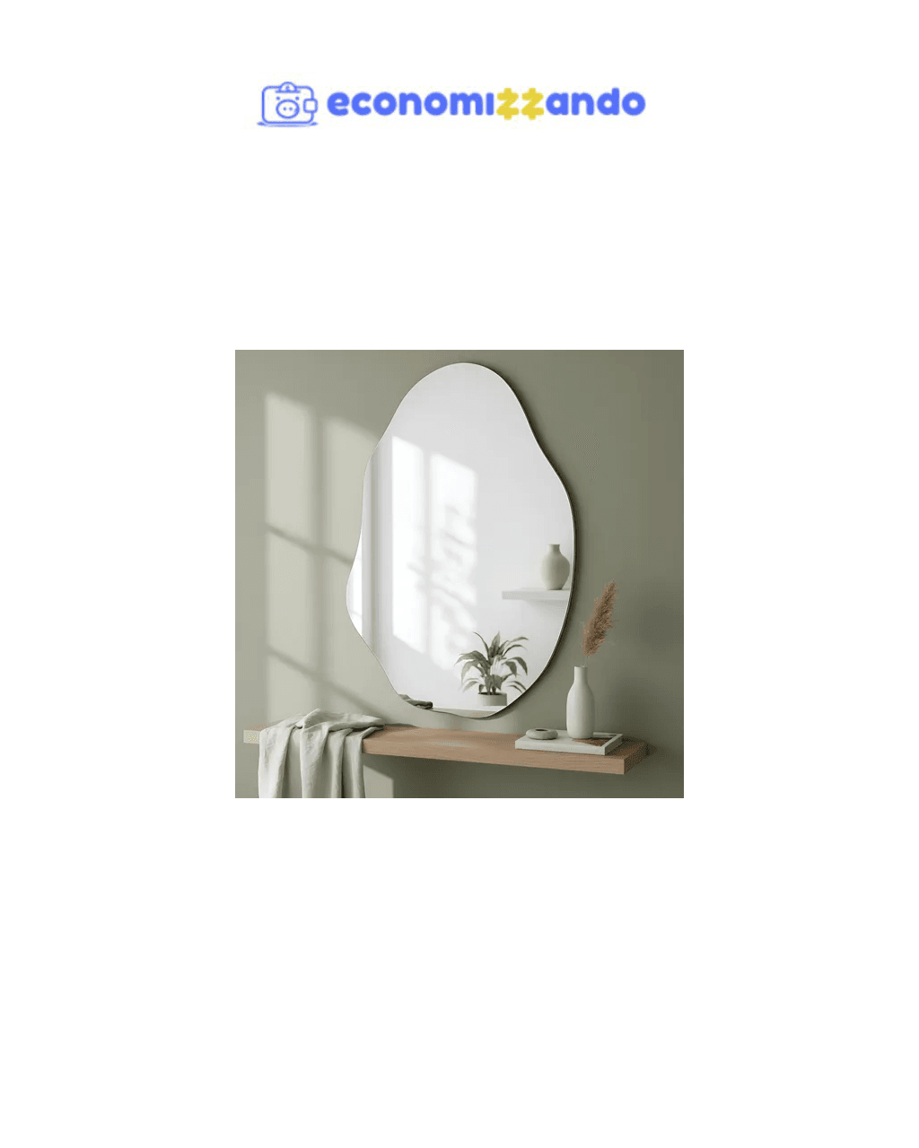 Espelho Lopazzi Orgânico 70x50 Polido Design Moderno Luxo