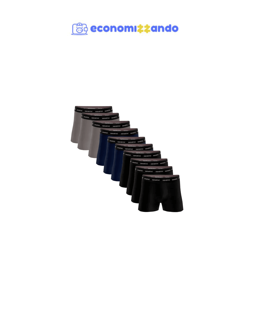 Kit 10 Cuecas Boxer Algodão Sandrini  Masculinas
