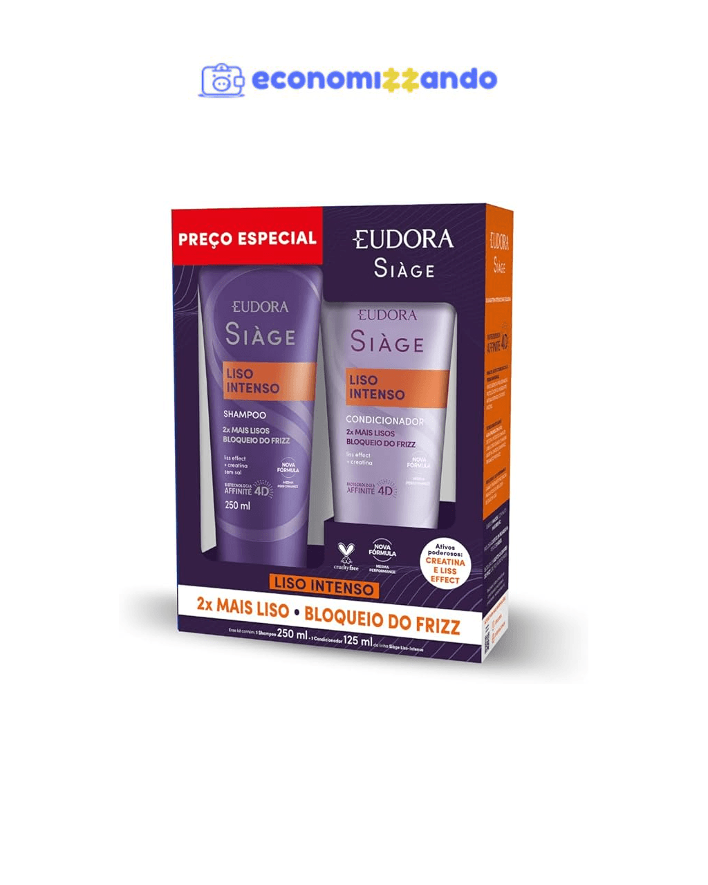 EUDORA SIÀGE PROMOPACK SHAMP/COND LISO INTENSO