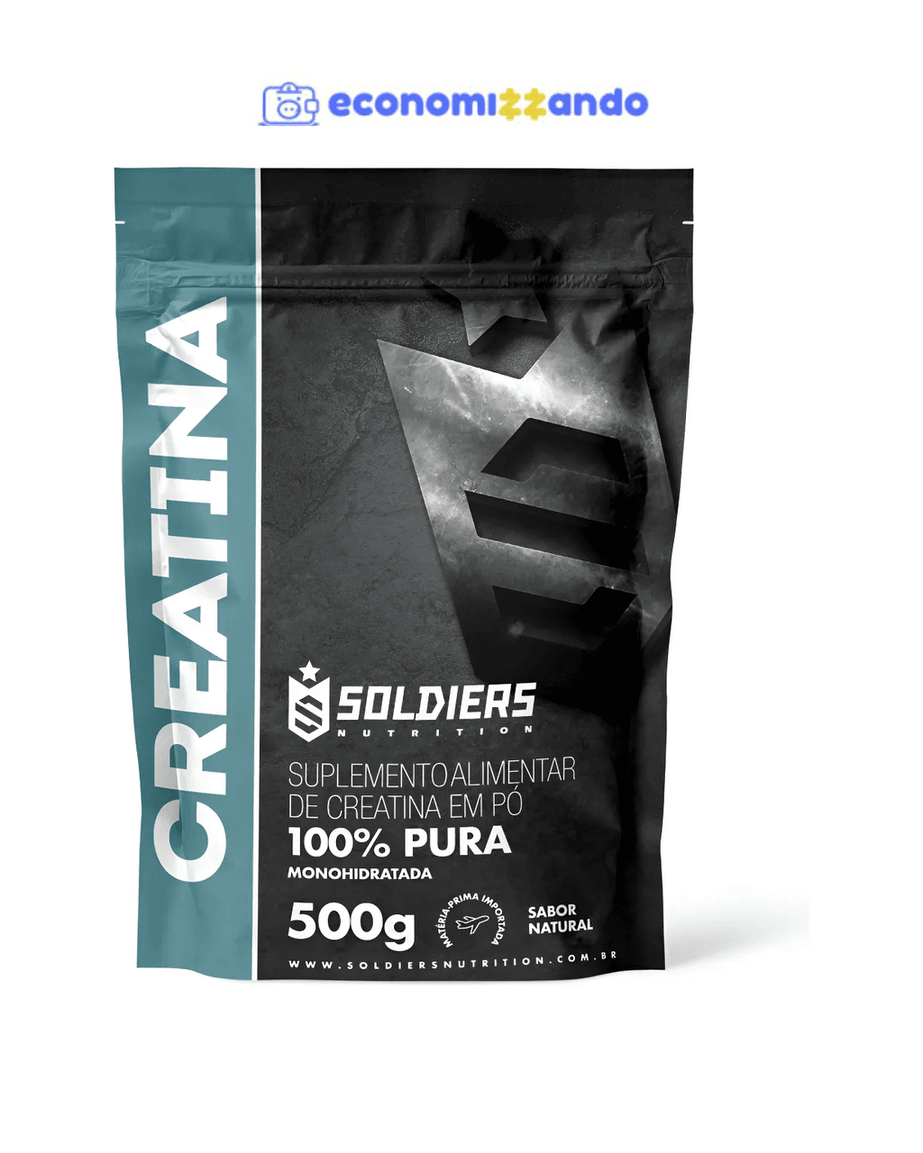 Creatina Monohidratada 500g Soldiers Nutrition 100% Pura Importada Alta Performance Músculo Treino