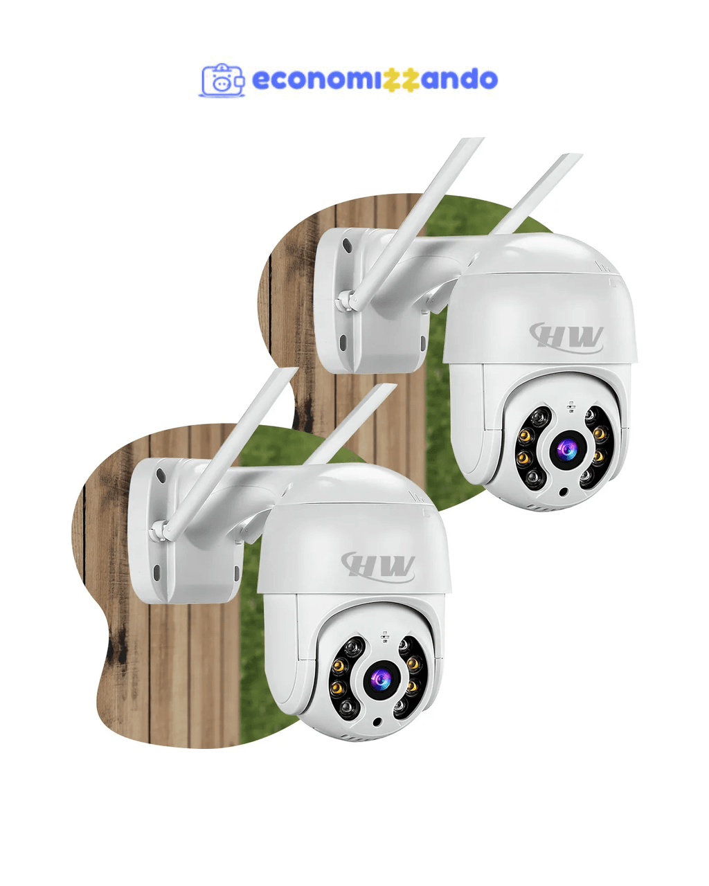 Kit 2câmera Ip Icsee Prova D'água Infravermelho Externa Wif - HW