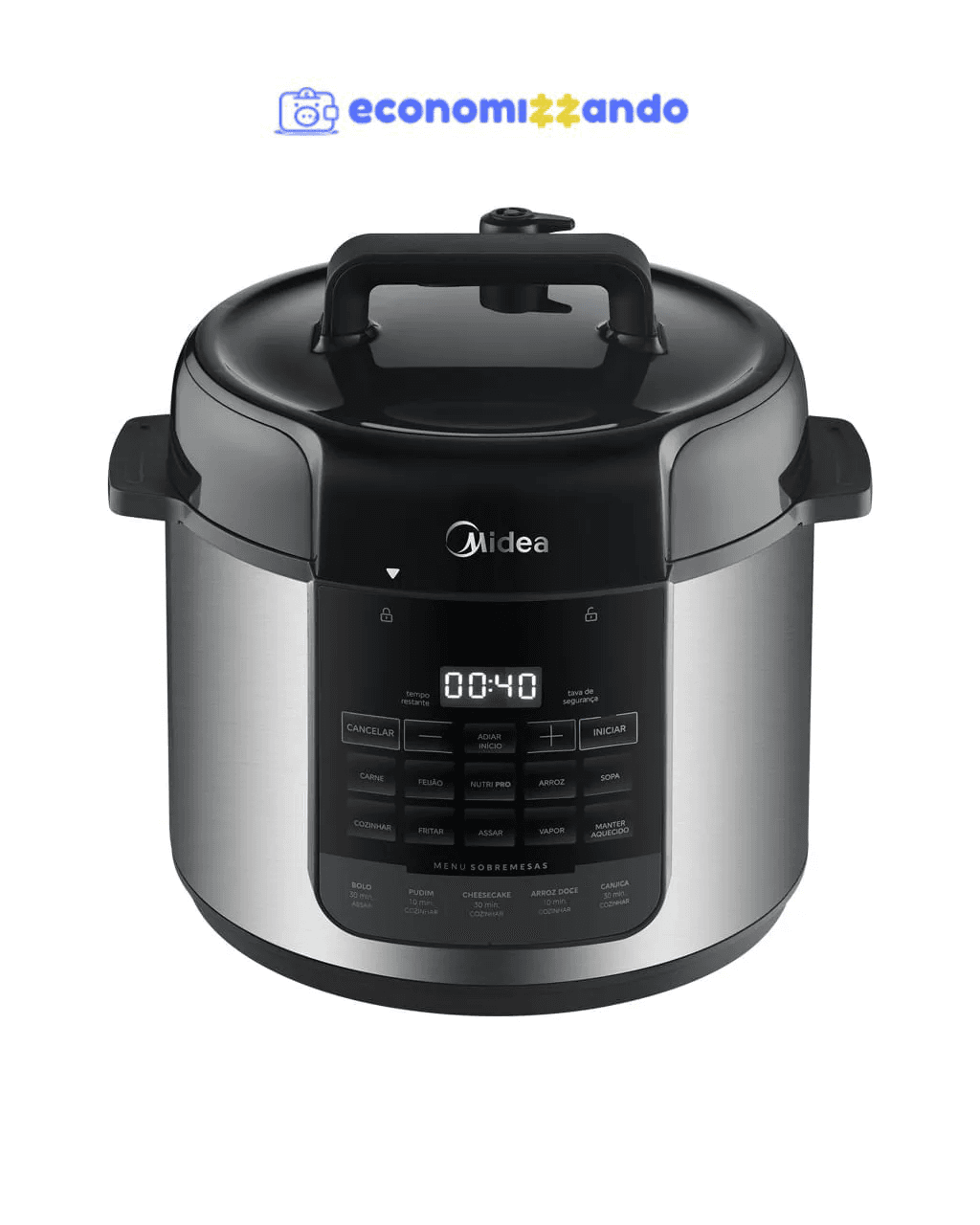 Panela De Pressão Elétrica 5l Nutripro Inox Midea Cor Cinza