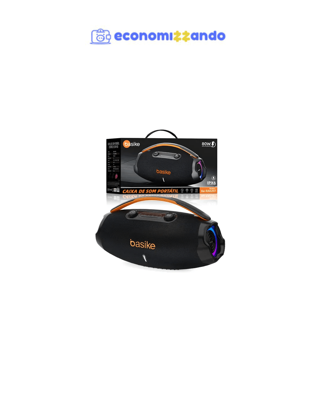 Caixa Som Tws 80w Estéreo Alta Hifi Ajuste Graves / Agudos