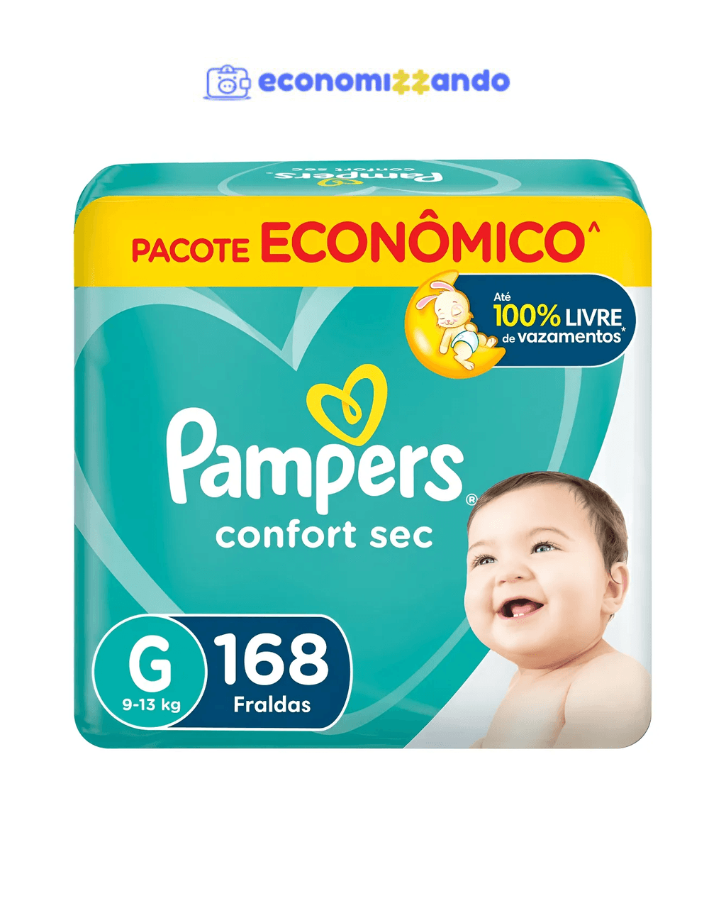 Fralda Pampers Confort Sec ,tamanho G/ 168 Unidades Gênero Sem Gênero Tamanho G