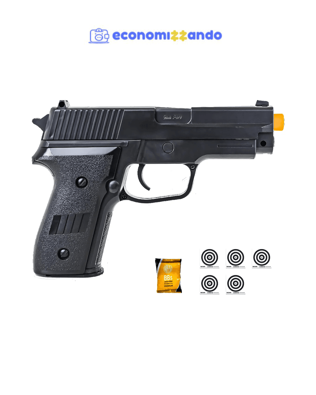 Kit Pistola Mola Airsoft 6mm 307/310/p226/v30 Rossi Alvo