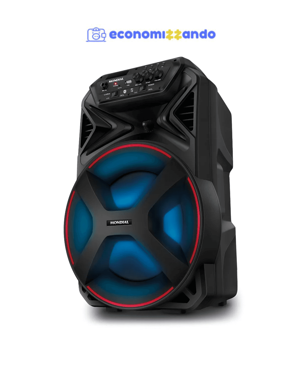 Caixa De Som Amplificada Bluetooth 250w Cm250 Cor Preto Mondial