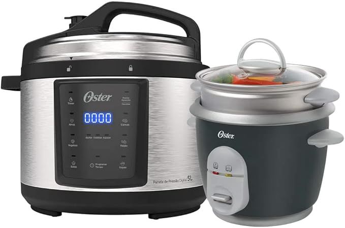 Kit Panela de Pressão e Panela Elétrica de Arroz Oster - 220V