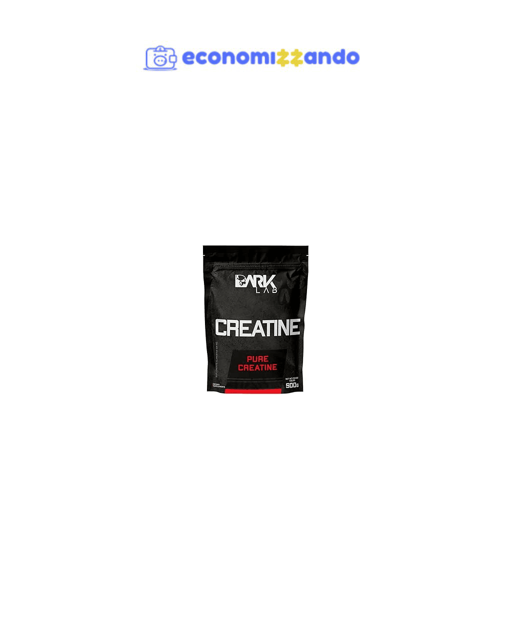 Creatina Pura Dark Lab 500g, Monohidratada 100% de Pureza, Sem Sabor