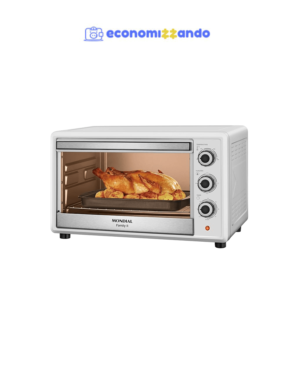 Forno Elétrico 42L Family II, Mondial, Branco/Inox, 1600W, 110V - FR-42-W