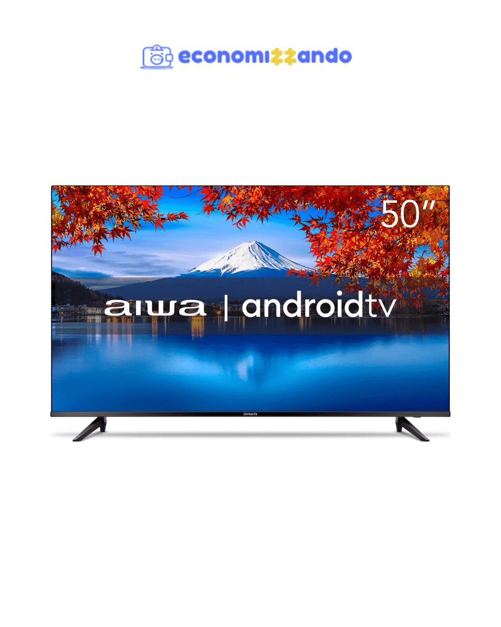 Smart TV AIWA 50” Android 4K Borda Ultrafina HDR10 Dolby Áudio AWS-TV-50-BL-02-A