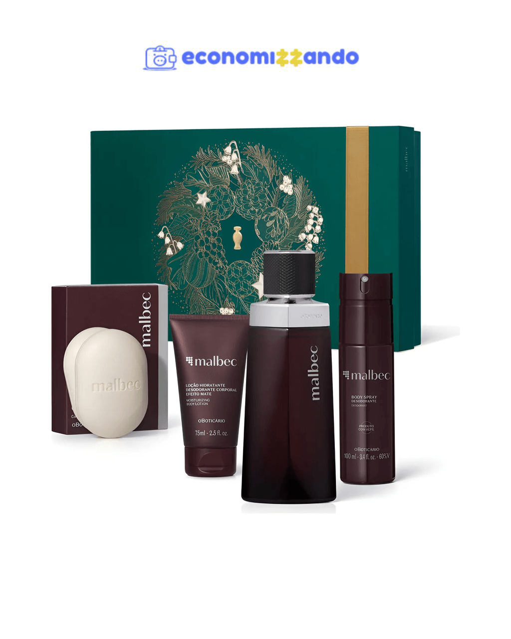 O Boticário Malbec Kit Presente (4 Itens)