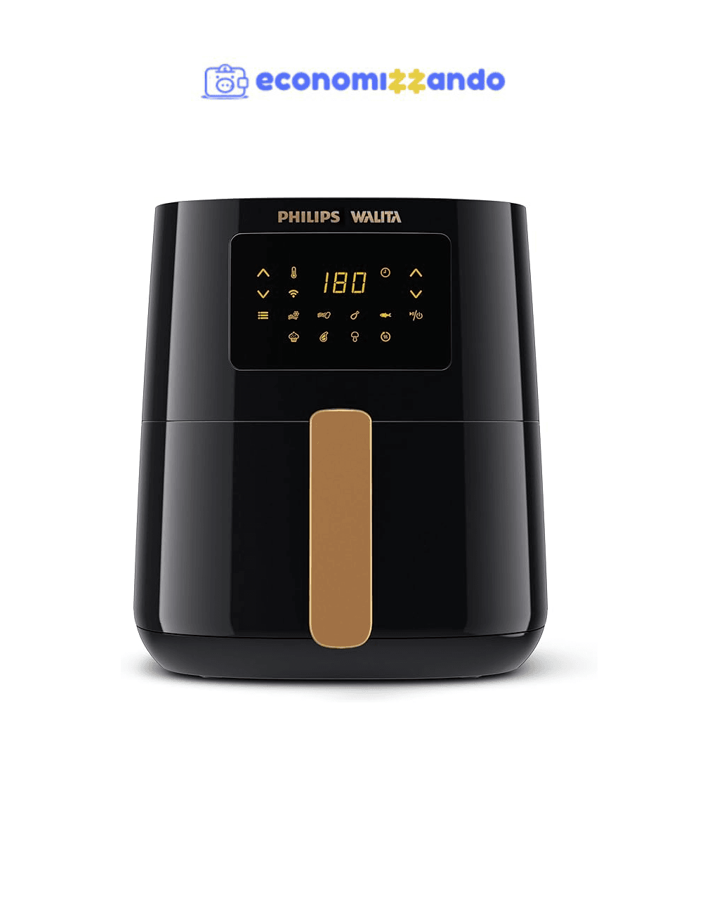 Fritadeira Airfryer Conectada c/Alexa, Philips Walita, Preta, 4.1L, 110V, 1400W - RI9255/81