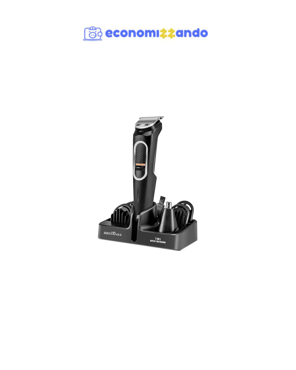 Aparador de Pelos Britânia BAP21P Multigroom 7 em 1 Sem Fio Preto - Bivolt