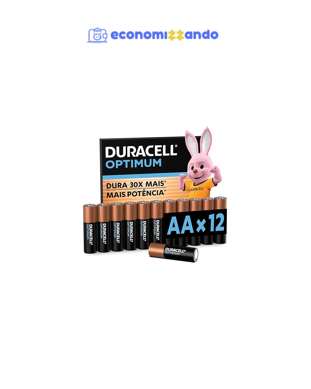 Duracell Pilha Optimum AA Pequena Com 12 Unidades