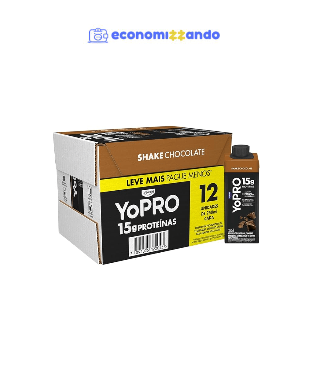 YoPRO Bebida Láctea UHT Chocolate 15g de proteínas 250ml - 12 unidades