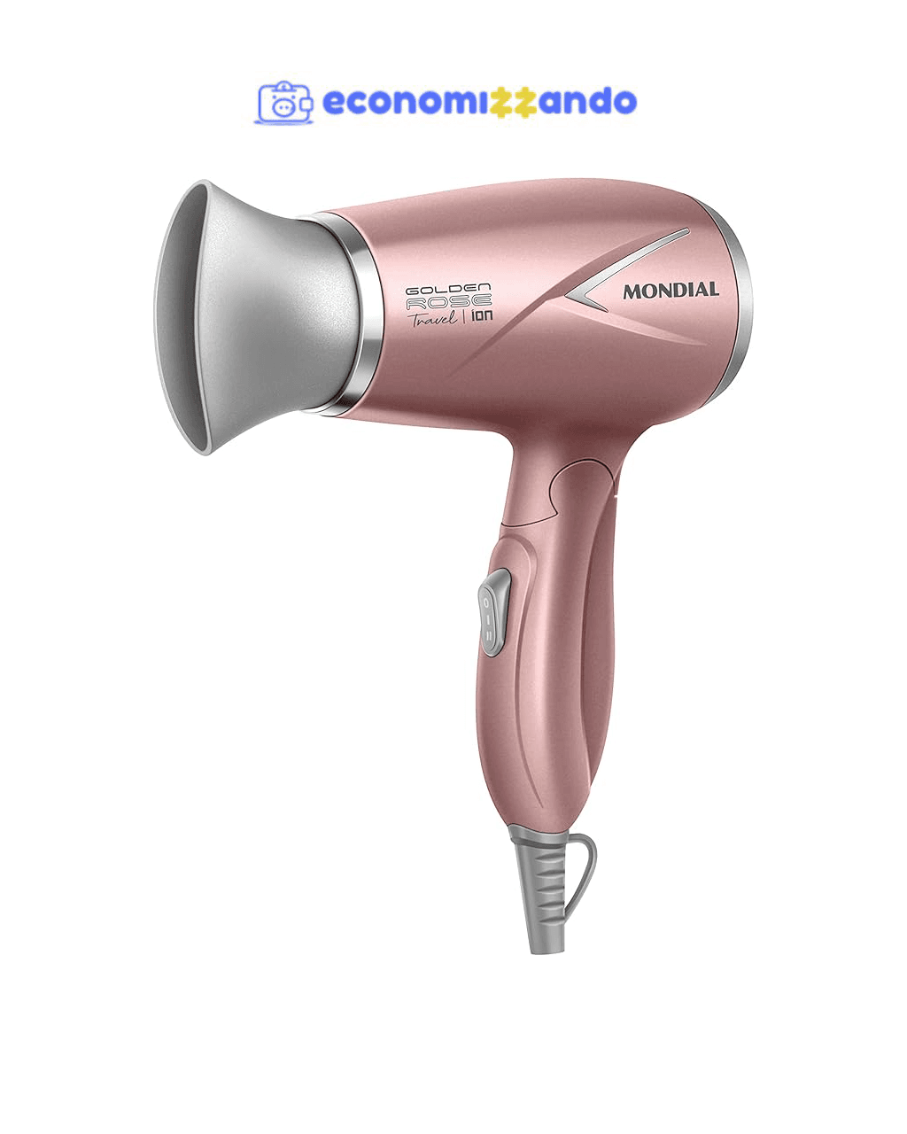 Secador de Cabelos Travel, Mondial, Golden Rose, 1200W, Bivolt - SC-47-GR