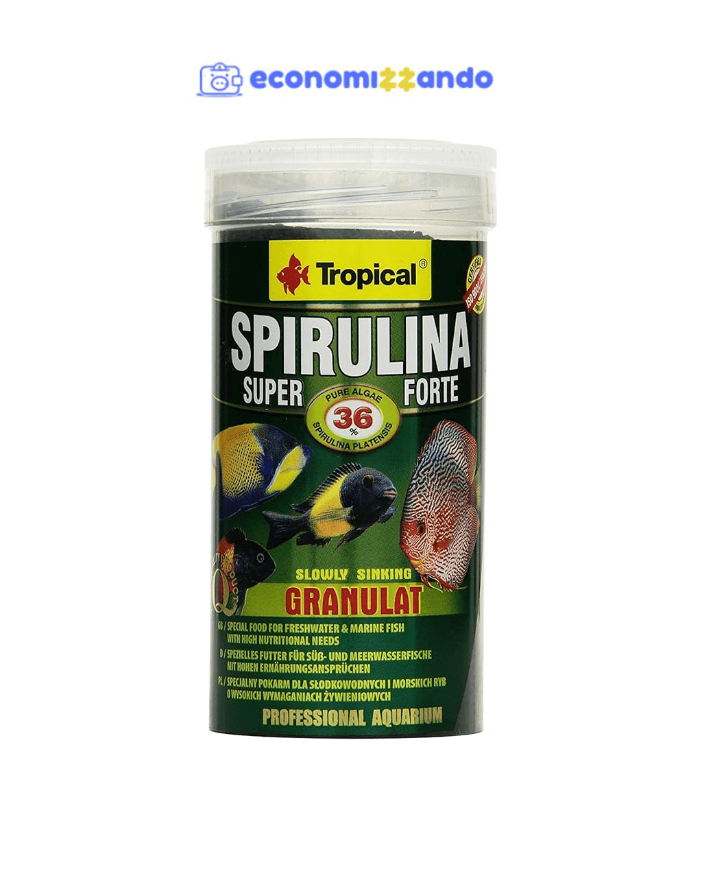 SUPER SPIRULINA FORTE GRANULAT - ração especial para todos os peixes ornamentais - Pote 150g