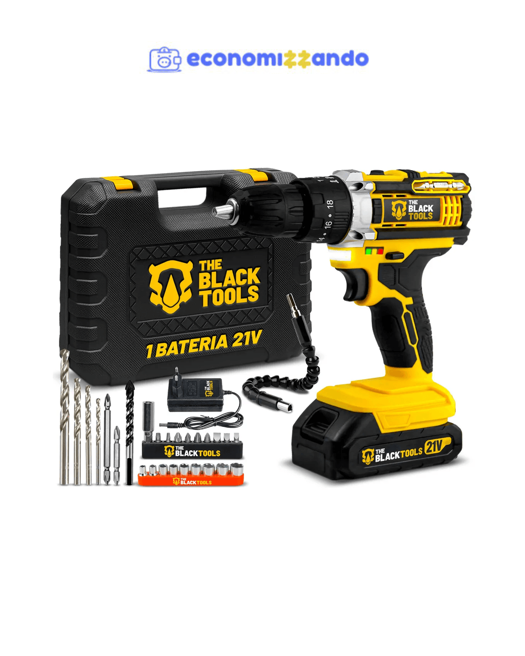 Parafusadeira E Furadeira Impacto The Black Tools Tb-21pw 3/8 Cor Amarelo Frequência 50/60 Hz